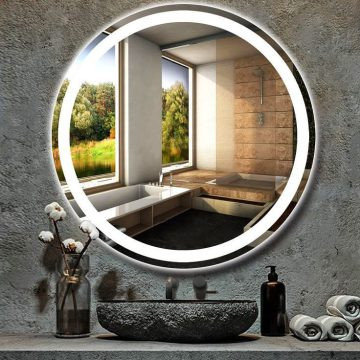 آینه بک لایت لمسی گرد