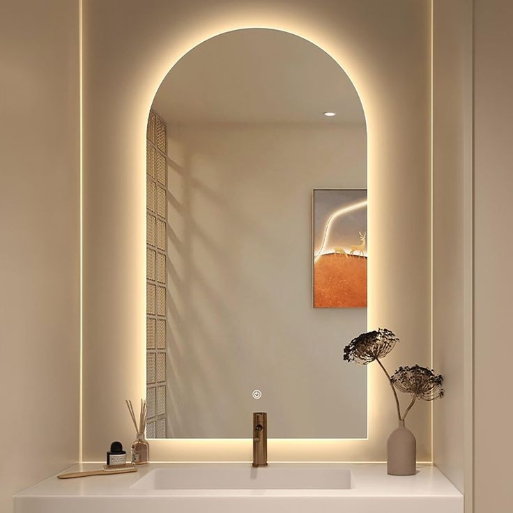 آینه بک لایت لمسی گنبدی