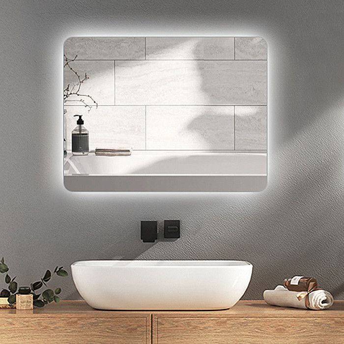 آینه بک لایت مستطیل لمسی ساده ضدآب ضدبخار در سایزهای مختلف