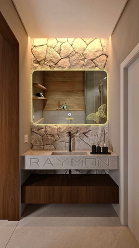 آینه بک لایت ساده لمسی بلوتوثی حرکتی در اشکال و سایزهای مختلف