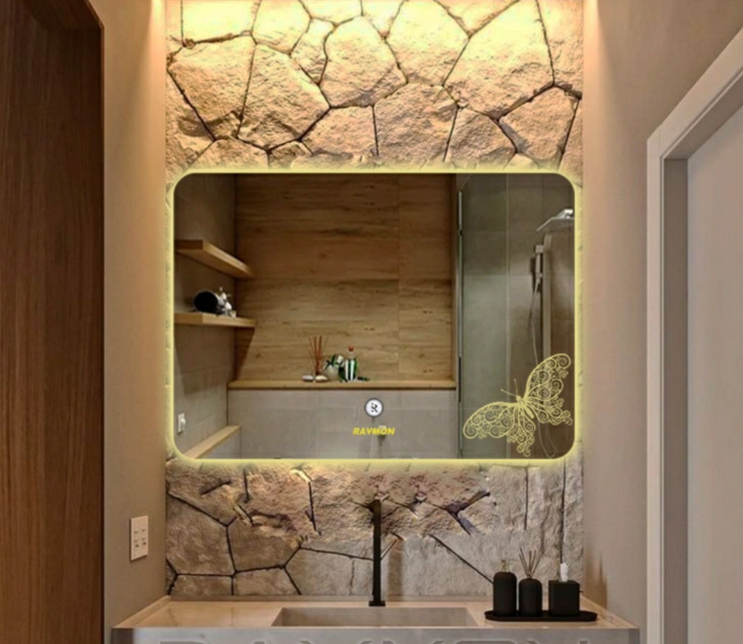 آینه بک لایت لمسی و ساده در سایزها و طرح های مختلف