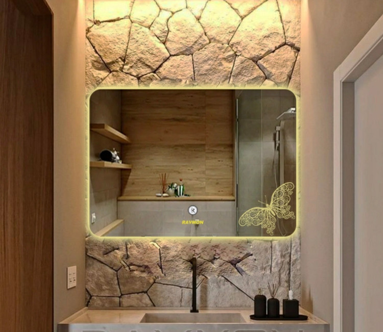 آینه بک لایت لمسی و ساده در سایزها و طرح های مختلف