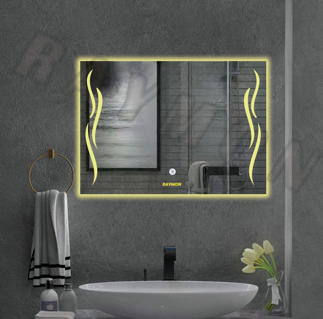 آینه بک لایت مستطیل لمسی ساده ضدآب ضدبخار در سایزهای مختلف