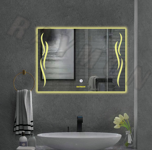 آینه بک لایت مستطیل لمسی ساده ضدآب ضدبخار در سایزهای مختلف