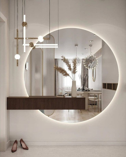 آینه بک لایت گرد لمسی و ساده در سایز ها و رنگ نورهای مختلف