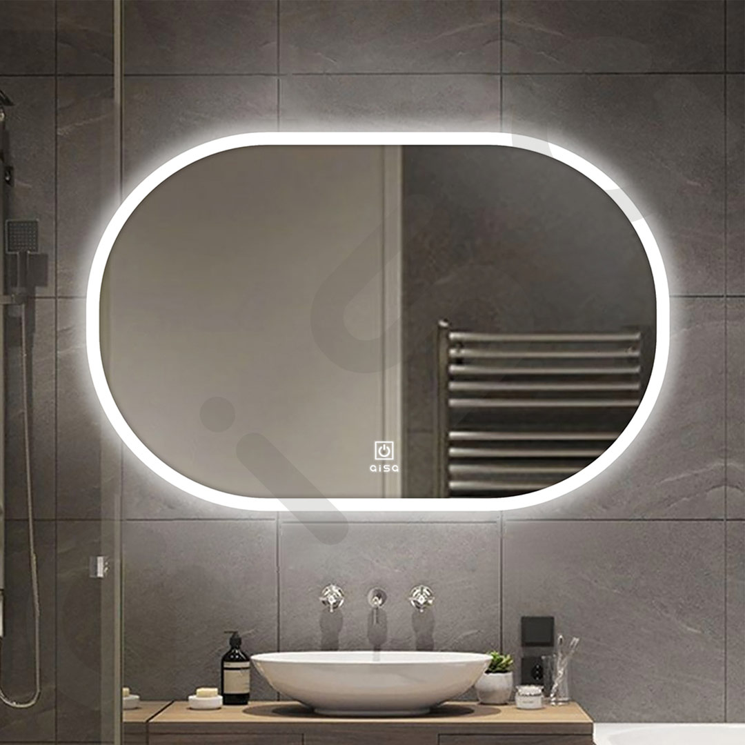 آینه بک لایت مستطیل لمسی ساده ضدآب ضدبخار در سایزهای مختلف