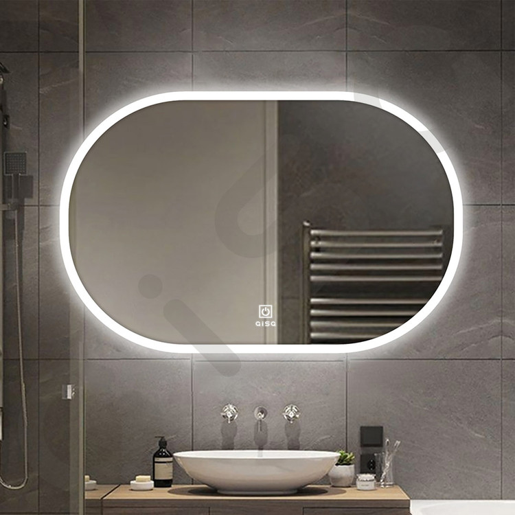 آینه بک لایت مستطیل لمسی ساده ضدآب ضدبخار در سایزهای مختلف