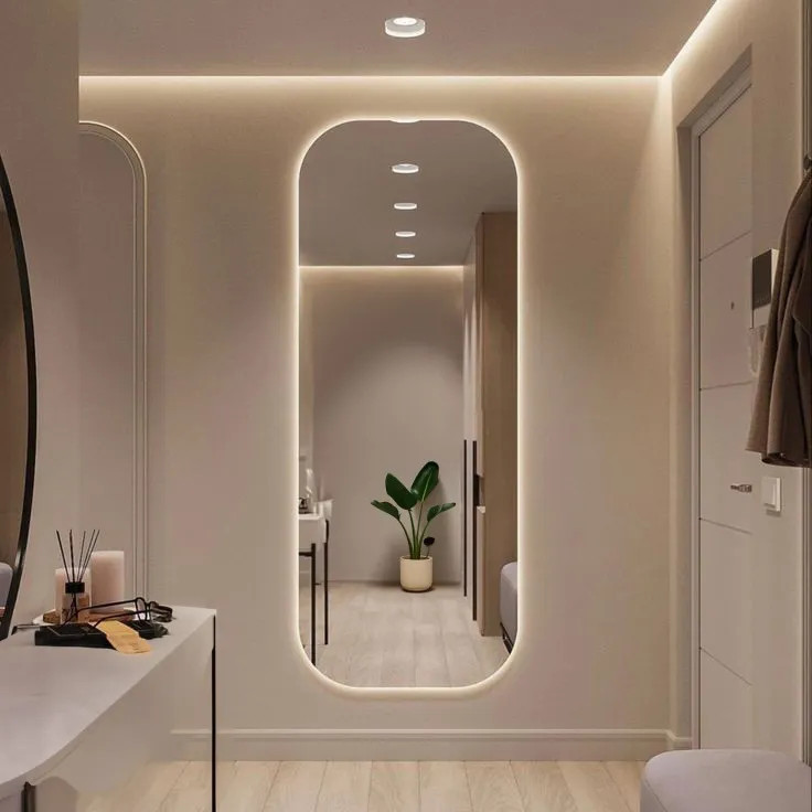 آینه بک لایت معمولی و قدی ساده و آپشنال به سفارش شما در انواع سایز و طرح