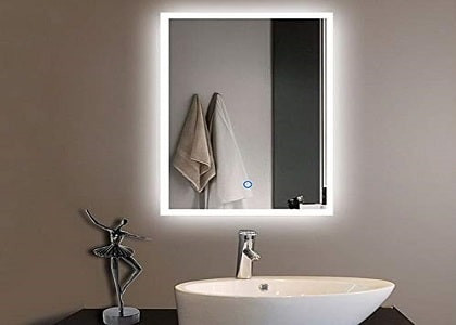 آینه بک لایت مستطیل لمسی ساده ضدآب ضدبخار در سایزهای مختلف