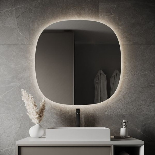 آینه مربع ساده بک لایت لمسی با انواع آپشن طرح و سایز به سفارش شما